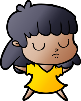 cartoon indifferent woman png