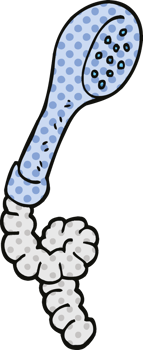 comic book style cartoon shower head png