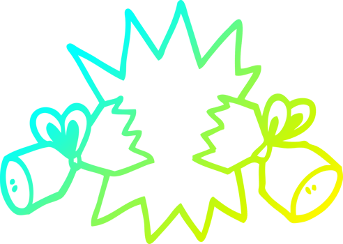 cold gradient line drawing of a cartoon cracker png