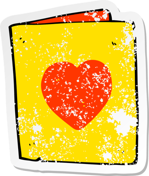 retro distressed sticker of a cartoon folded card png