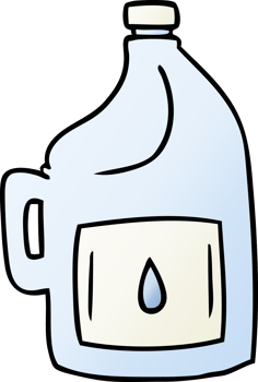 hand drawn gradient cartoon doodle of a large drinking bottle png