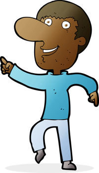 cartoon happy man dancing png