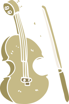 cartoon doodle violin and bow png