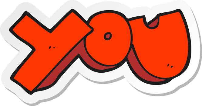 sticker of a cartoon you symbol png