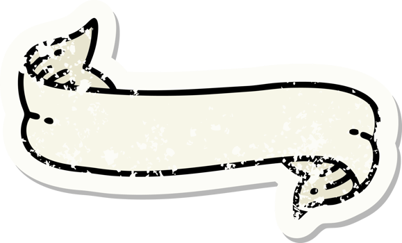 distressed sticker tattoo in traditional style of a banner png
