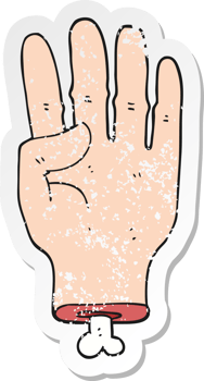 retro distressed sticker of a cartoon hand png
