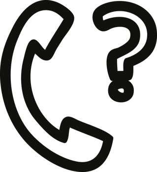 telephone handset with question mark icon symbol png