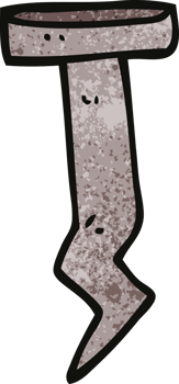 cartoon doodle old nail png