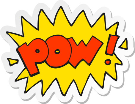 sticker of a cartoon pow symbol png