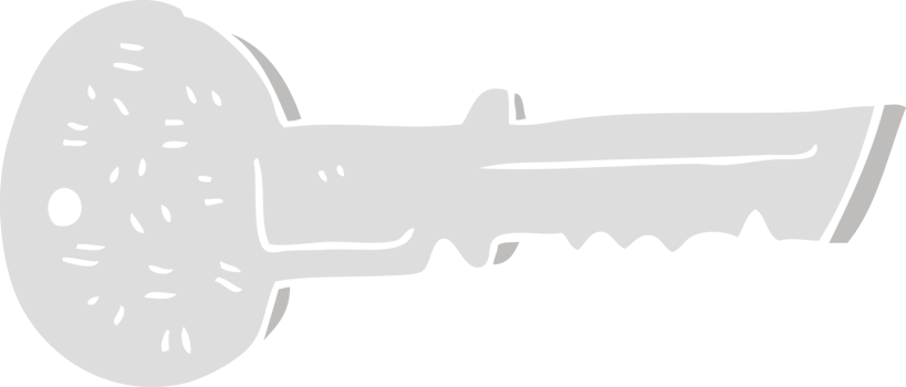 flat color illustration of door key png