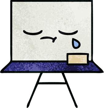 retro grunge texture cartoon of a white board png