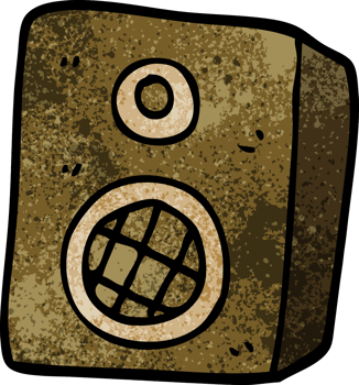 cartoon doodle music speaker png