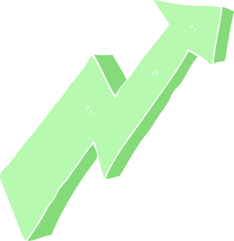flat color illustration of arrow up trend png