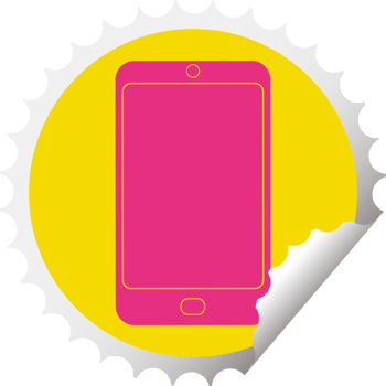 cell phone graphic circular peeling sticker png