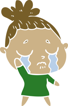flat color style cartoon crying woman png