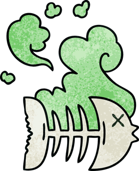 hand drawn quirky cartoon dead fish png