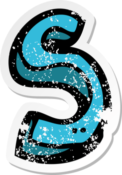 retro distressed sticker of a cartoon letter drawing png