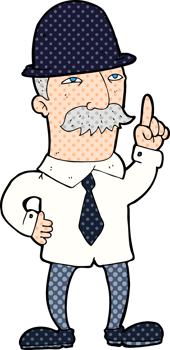 cartoon man in bowler hat png