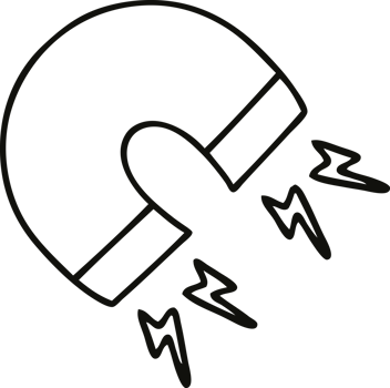 line drawing cartoon of a magnet png