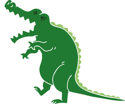 hand drawn quirky cartoon crocodile png