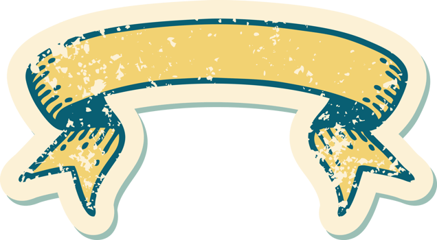 iconic distressed sticker tattoo style image of a banner png