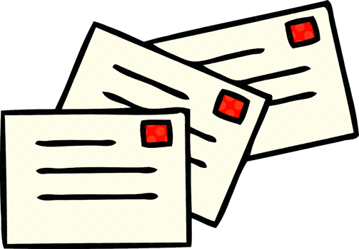 comic book style cartoon of a letters png