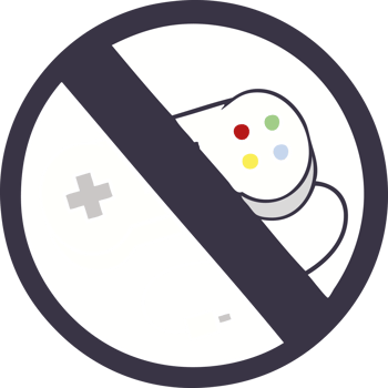 flat color retro cartoon of a no gaming sign png