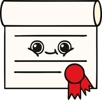 cute cartoon of a certificate png
