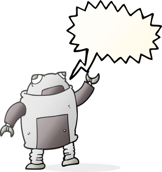 hand drawn speech bubble cartoon robot png
