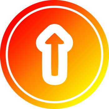 pointing arrow circular icon with warm gradient finish png