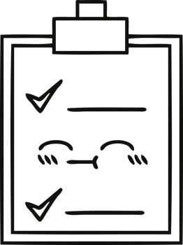 line drawing cartoon check list png