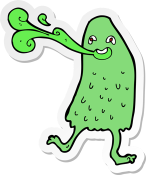 sticker of a cartoon funny slime monster png