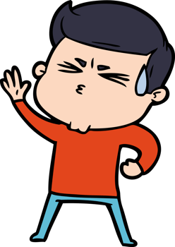 cartoon man sweating drawing png