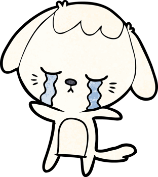 cartoon crying dog drawing png