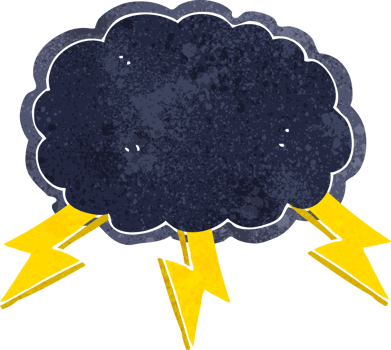 cartoon cloud and lightning bolt symbol png