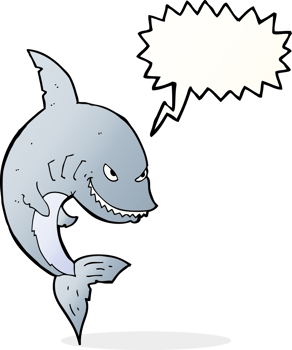 funny cartoon shark with speech bubble png