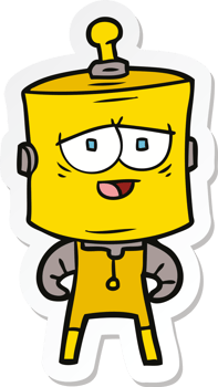 sticker of a cartoon robot png