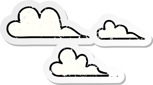 distressed sticker of a cute cartoon cloud png