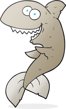 freehand drawn cartoon shark drawing png