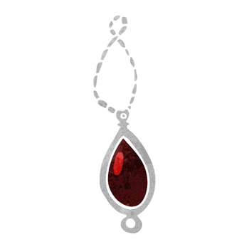 retro cartoon red pendant png