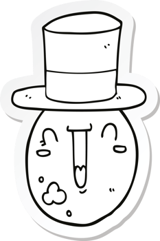 sticker of a cartoon posh egg png