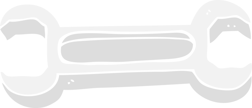 flat color illustration of a cartoon spanner png