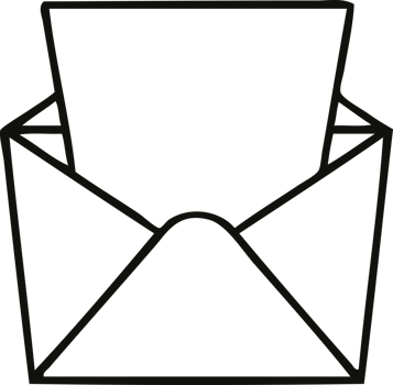 quirky line drawing cartoon letter and envelope png