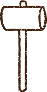 Wooden Mallet Charcoal Drawing png