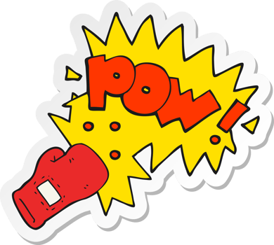 sticker of a cartoon boxing glove punch png