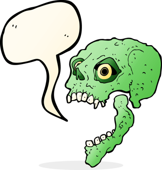cartoon scary skull with speech bubble png