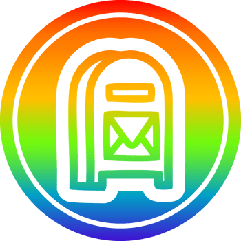 mail box circular in rainbow spectrum png