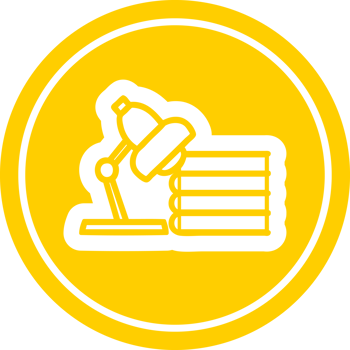 lamp and study books circular icon png