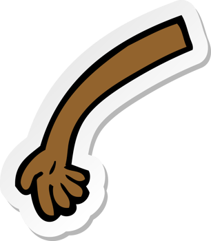 sticker of a cartoon arm png