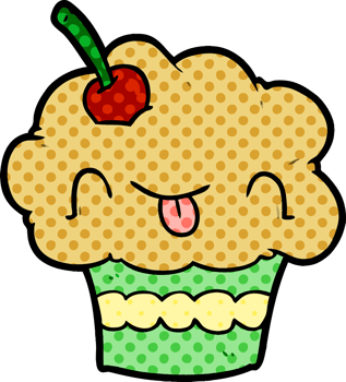 funny cartoon cupcake drawing png